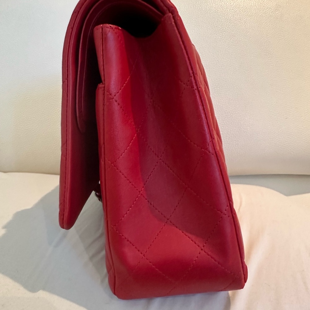 Chanel Jumbo double flap RED Ruthenium hardware *like NEW* - Picture 7 of 8